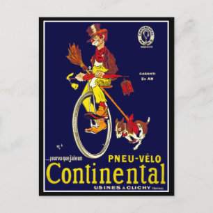 Carte postale : Vélo Vintage Publicité : Continent