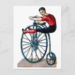 Carte Postale Vélocipède victorien Vélocipède Vélo Vintage Acrob