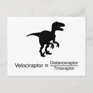 Carte Postale velociraptor funny science