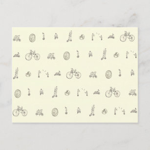 Carte Postale Vélos Drôle À Vélo Dessin D'Art
