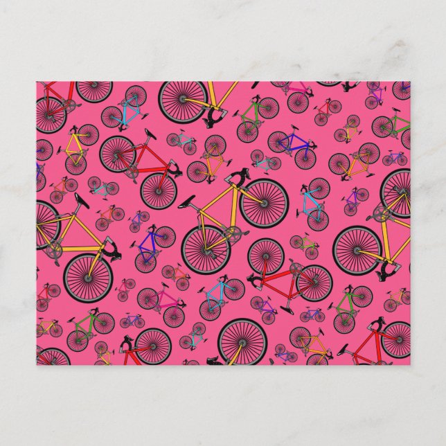 Carte Postale Vélos roses (Devant)