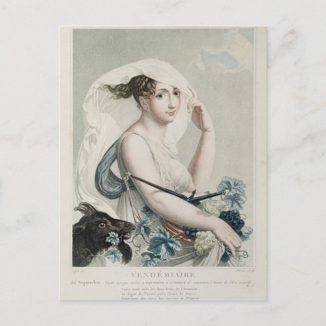 Carte Postale Vendemiaire, premier mois du calendrier républicai (Devant)