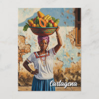 Vendeur de fruits Palenquera à Carthagène en Colom