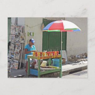 Carte Postale Vendeur de fruits sur le trottoir à Carthagène Col
