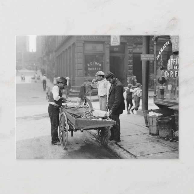 Carte Postale Vendeur de palourdes à Little Italy, 1906 (Devant)