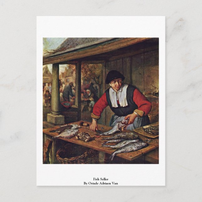 Carte Postale Vendeur De Poisson Par Ostade Adriaen Van (Devant)