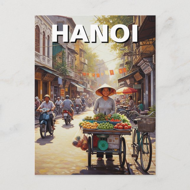 Carte Postale Vendeur rue Hanoi Vietnam (Devant)