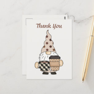 Carte Postale Vendeurs de café mignons avec lutin ajoutent du te