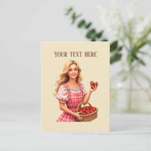 Carte Postale Vendeurs de fraises mignons personnalisables