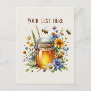 Carte Postale Vendeurs de miel mignons ajoutent un message de no