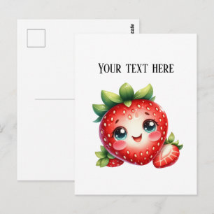 Carte Postale Vendeurs personnalisables de fraises fraîches mign