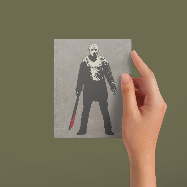 Carte Postale Vendredi 13 | Jason Voorhees Caractère Art (Person holding postcard)