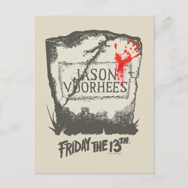Carte Postale Vendredi 13 | Pierre tombale de Jason Voorhees (Devant)
