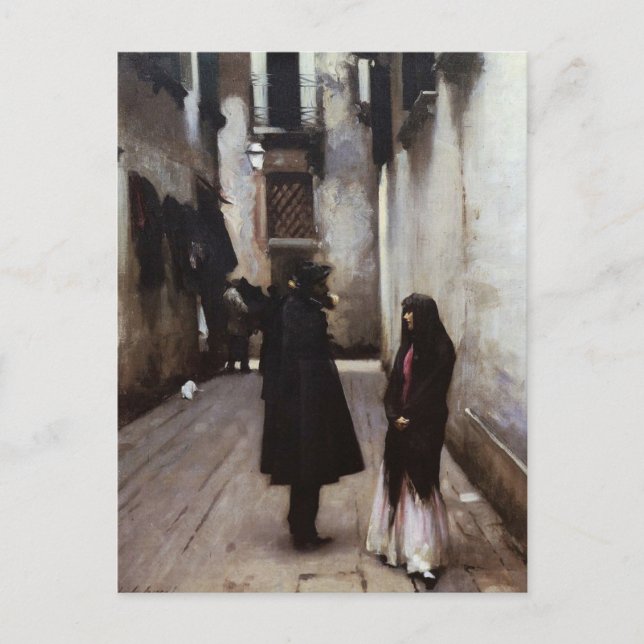 Carte Postale Venetian Street peinture d'art fine John Sargent (Devant)