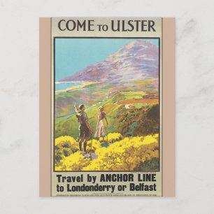 Carte Postale Venez à l'affiche de Vintage voyage d'Ulster