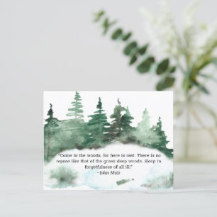 Carte Postale Venez au Bois Muir Citation Forêt