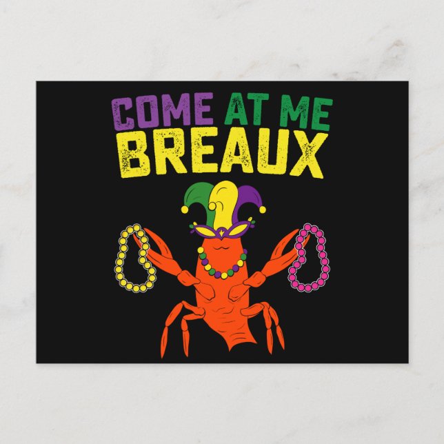 Carte Postale Venez Au Carnaval Mardi Gras De Me Breaux Crawfish (Devant)