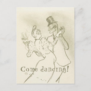 Carte Postale Venez danser   Lautrec - couple de danse