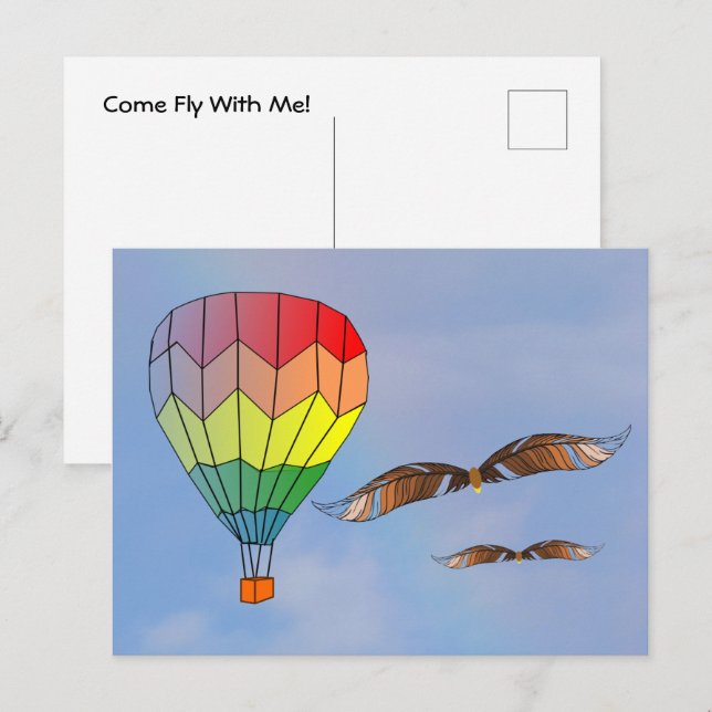 Carte postale - Venez voler avec moi (Devant / Derrière)