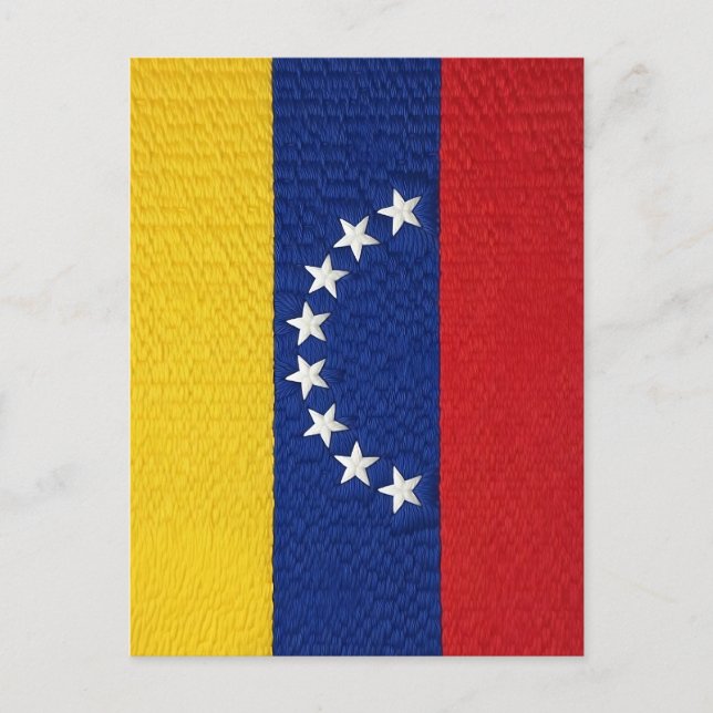 Carte Postale Venezuelan flag embroidery style design (Devant)