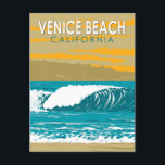 Carte Postale Venice Beach California Travel Art Vintage<br><div class="desc">Venice Beach dans un style vectoriel. Venice Beach, en Californie, est une destination emblématique de la Californie du Sud, connue pour sa promenade, ses rues animées et son atmosphère animée. Situé à Los Angeles, c'est un carrefour de créativité et de divertissement en bord de plage, attirant des visiteurs du monde...</div>