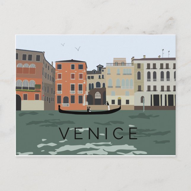 Carte postale Venice Gondola illustrée (Devant)