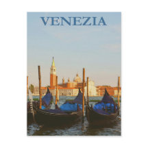 Venice Italie Gondolas Retro Poster Vintage voyage