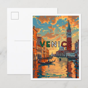 Carte Postale Venice Italie Vintage voyage d'art