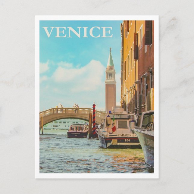 Carte Postale Venice, Retro Travel (Devant)