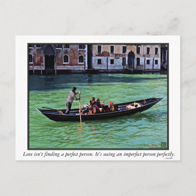Carte Postale Venise Gnadola & Canal avec Citation Amour (Devant)