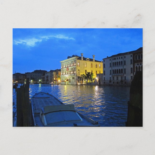 Carte Postale Venise - Grand Canal de nuit (Devant)