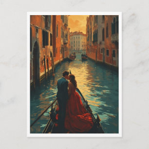 Carte Postale Venise Italie Amoureux Gondole Canal Romantique Co