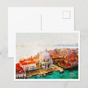 Carte Postale Venise Italie Belle Peinture Paint Ville Paysage