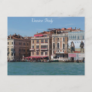 Carte Postale Venise, Italie, Café de trottoir, Gondola, Grand C