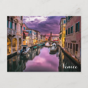 Carte Postale Venise Italie Canal italien au coucher du soleil P