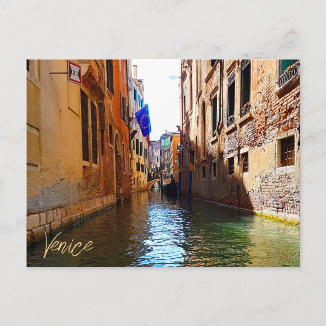 Carte Postale Venise Italie Canal Vie Joli Petit Pont (Devant)