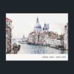 Carte Postale Venise Italie Canaux Aquarelle Italien Voyage<br><div class="desc">Si vous avez besoin d'autres personnalisations,  n'hésitez pas à m'envoyer un email à yellowfebstudio@gmail.com. ou envoyez un message via Zazzle.</div>