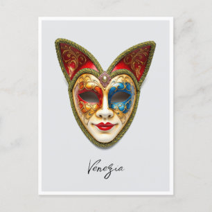 Carte Postale Venise Italie Carnaval Gatto Masquerade Masque