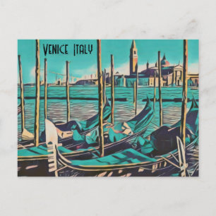 Carte Postale Venise Italie Gondola Stylisée Photo