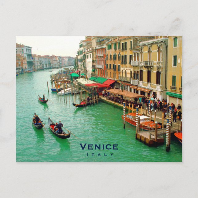 Carte Postale Venise, Italie - Gondolas Sur Grand Canal (Devant)