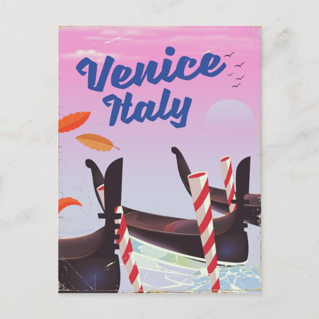 Carte Postale Venise Italie Gondole vacances impression. (Devant)