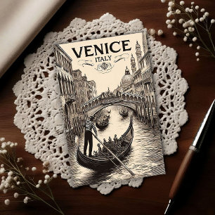Carte Postale Venise Italie Gondole Voyage Antique
