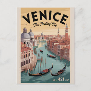 Carte Postale Venise Italie Rétro Ciel Ville Voyage 