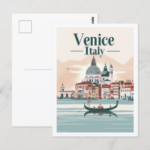 Carte Postale Venise Italie Vintage Lieu de voyage célèbre