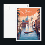 Carte Postale Venise Italie vintage lieu de voyage illustration<br><div class="desc">Venise Italie vintage lieu de voyage illustration</div>