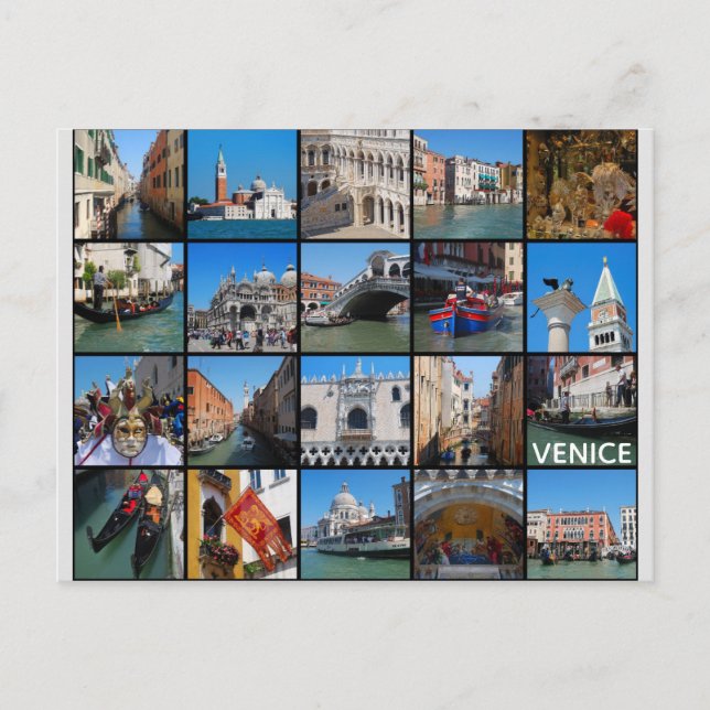 Carte Postale Venise Italie Voyage Photo Collage (Devant)