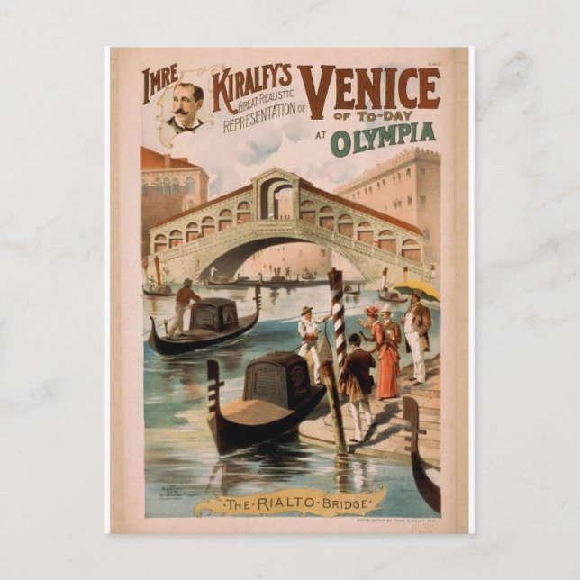 Carte Postale Venise, La Mariée de la Mer, Le Pont du Rialto (Devant)