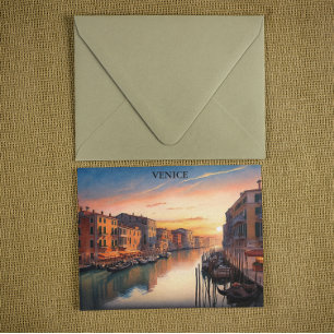 Carte Postale Venise romantique Italie coucher de soleil