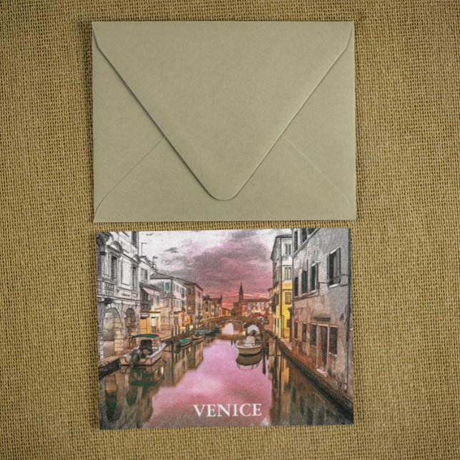 Carte Postale Venise romantique Italie Gondola Vue ville (venice italy gondola romantic postcard)