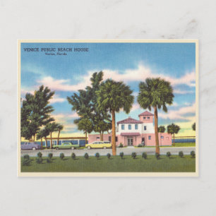 Carte Postale Venise vintage, plage publique de Floride